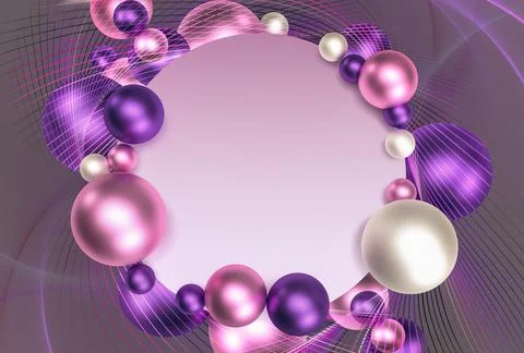Abstract Bright Background with Pearlescent Balls Stock Illustration