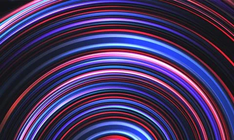 Abstract bright background with red and blue circle geometric lines. Futuristic Illustrazione stock