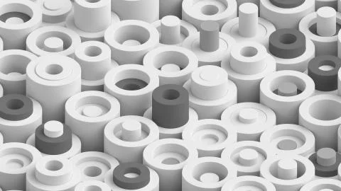 Abstract bright background with simple shapes at random height. Low contrast  Stock Illustration