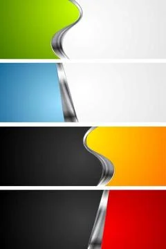 Abstract bright banners with metal elements Abstract bright banners with m... Stock Photos