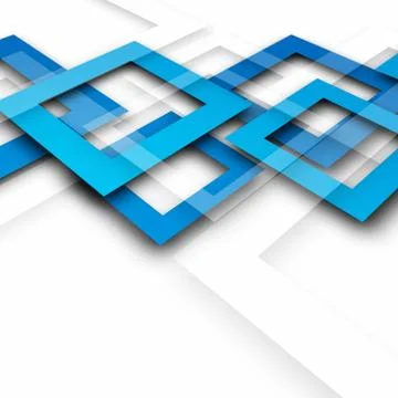 Abstract bright blue background with squares Stock Illustration
