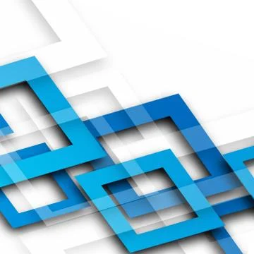 Abstract bright blue background with squares Illustrazione stock