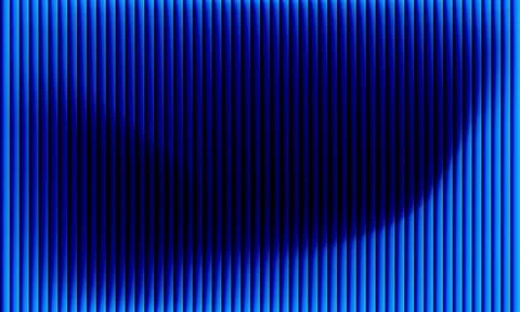 Abstract Bright Blue Background with Vertical 3D Ribbed Stripes and Deep Sh.. Illustrazione stock