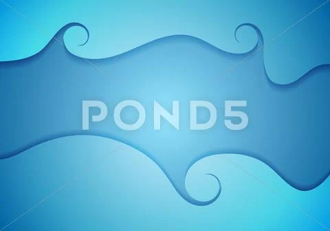 Abstract bright blue corporate wavy swirl background Stock Illustration