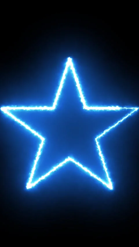Abstract bright blue electric star outline animation seamless loop vertical.. 库存影片 337710361