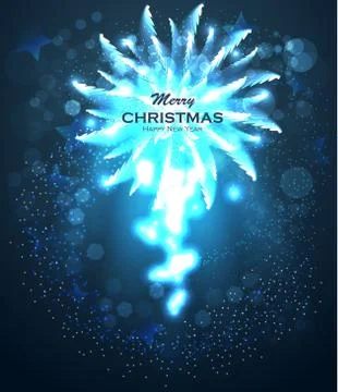 Abstract Bright Blue Falling Star - Shooting Star with Twinkling Star Trail on Stock Illustration