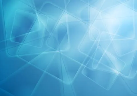 Abstract bright blue glossy squares tech background Stockillustratie