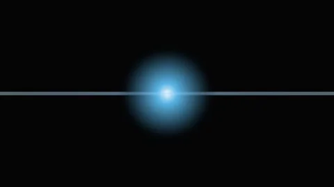 Abstract bright blue light pulsing and fading with horizontal line element .. Stock Footage 341770750