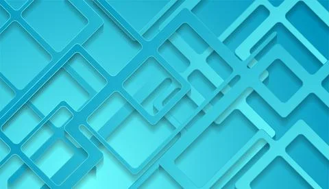 Abstract bright blue paper stripes tech geometric background Stock-Illustration