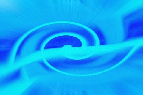 Abstract bright blue swirl background featuring dynamic glowing light trail Stock Illustration