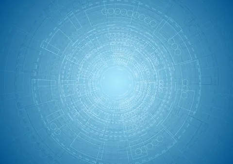 Abstract bright blue tech engineering background Stock Illustration