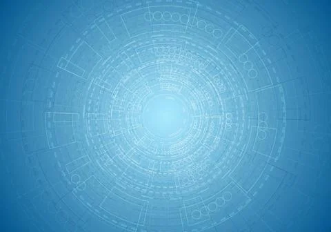 Abstract bright blue tech engineering background Abstract bright blue tech... Foto stock