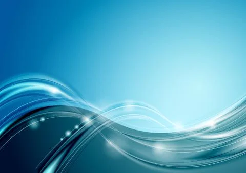 Abstract bright blue wavy vector background 스톡 일러스트