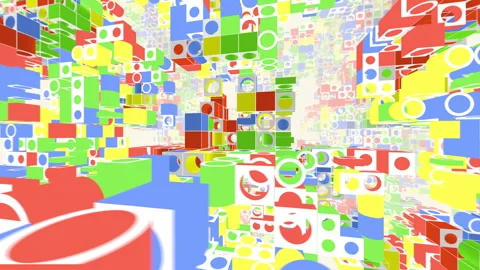 Abstract bright building block loop. Playful animated background. Stock Footage 344488380