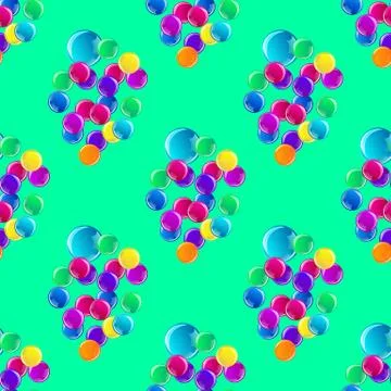 Abstract bright circle seamless pattern. Stock Illustration