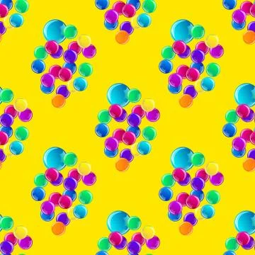 Abstract bright circle seamless pattern. 스톡 일러스트