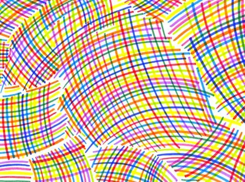 Abstract bright color curved intersecting lines patterns Stock Illustration
