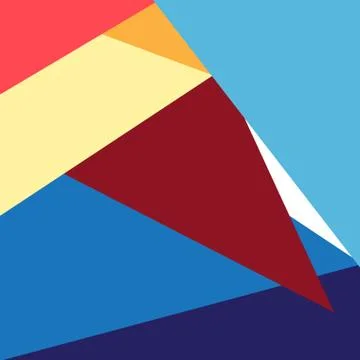 Abstract bright colored background with geometric shapes and objects Stock Illustration