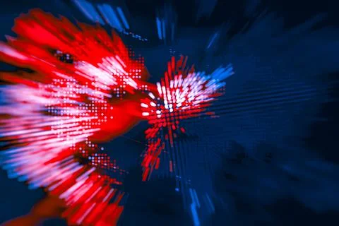 Abstract bright creative background with digital world map. Stock Photos