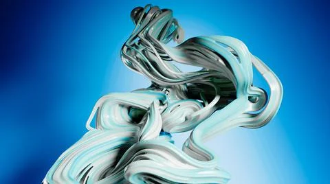 Abstract bright curvy simple shapes. Modern flow blue background. Purple Fluid Stock Illustration