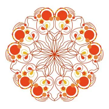 Abstract bright doodle mandala pattern. Vector illustration. 스톡 일러스트