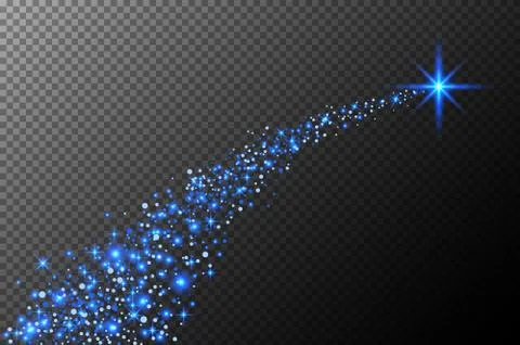 Abstract Bright Falling Star - Christmas Star - Shooting Star with Twinkling  Stock Illustration