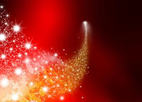 Abstract Bright Falling Star - Shooting Star with Twinkling Star Trail on Dar Stock Illustration