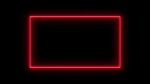 Abstract bright flickering neon frame rectangle shape glowing fluorescent e.. Video stock 334829694