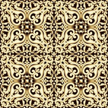 Abstract bright floral seamless pattern in brown color. Stock Illustration