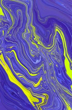 Abstract bright fluid blue background with yellow green waves. Art trippy Illustrazione stock