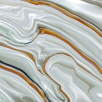 Abstract bright fluid white background with gold. Art trippy digital backdrop Illustrazione stock