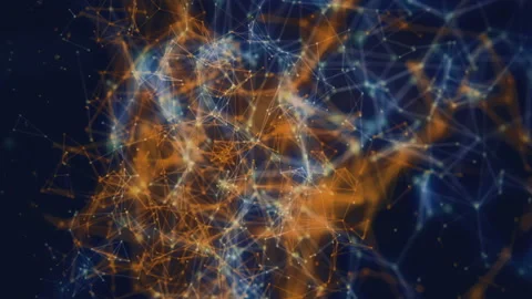 Abstract Bright Futuristic Sci-Fi Polygonal Lines Motion Background Video stock 99366291