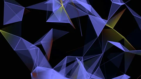 Abstract Bright Futuristic Sci-Fi Polygonal Lines Motion Background Видео 99378951