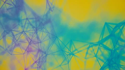 Abstract Bright Futuristic Sci-Fi Polygonal Lines Motion Background Video stock 100204525