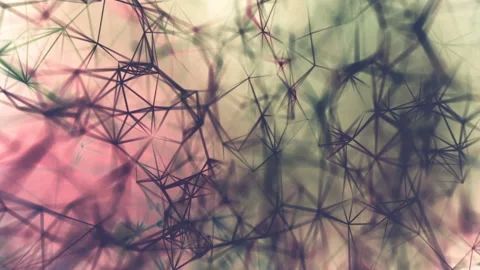 Abstract Bright Futuristic Sci-Fi Polygonal Lines Motion Background Stock Footage 112931555