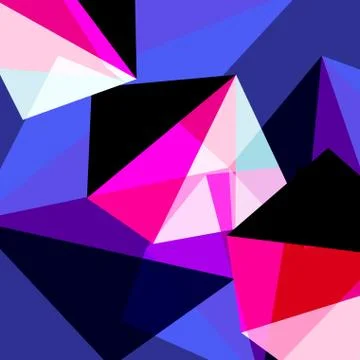 Abstract bright geometric background with different objects Stock Illustration