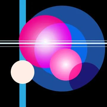 Abstract bright geometric background with different objects Stock Illustration