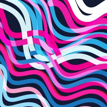 Abstract bright geometric background with different waves イラスト素材