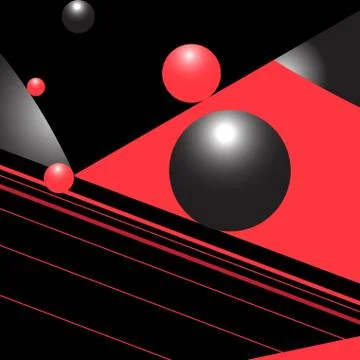 Abstract bright geometric background with different objects 스톡 일러스트