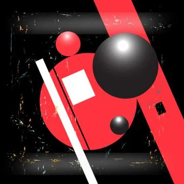 Abstract bright geometric background with different objects Stock Illustration