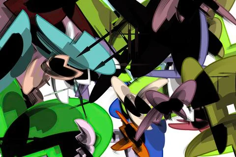 Abstract bright geometric repeats backdrop graffiti pattern イラスト素材