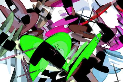 Abstract bright geometric repeats backdrop graffiti pattern Stockillustratie