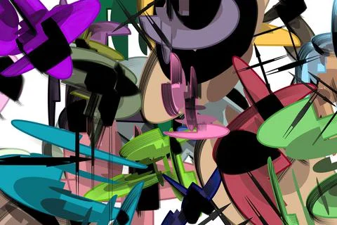 Abstract bright geometric repeats backdrop graffiti pattern Stock Illustration