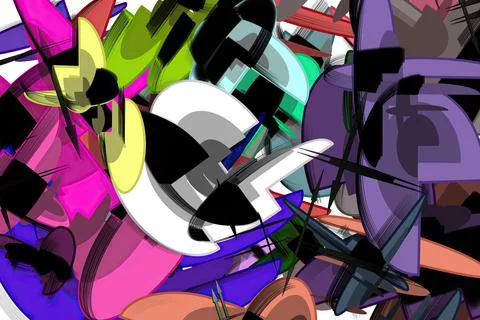 Abstract bright geometric repeats backdrop graffiti pattern Stock Illustration