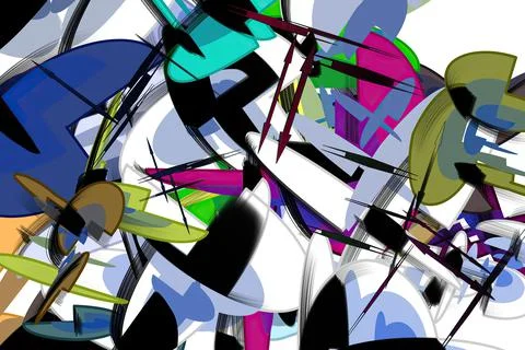 Abstract bright geometric repeats backdrop graffiti pattern Stockillustratie