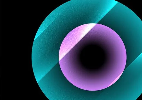 Abstract bright glowing glossy circles with grunge grainy texture background Stock Illustration