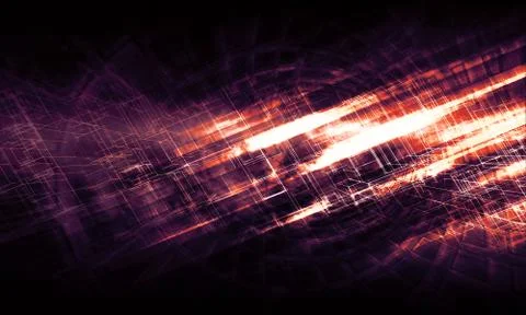 Abstract bright glowing structures, 3d Stock Illustration