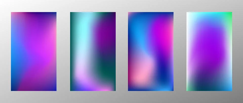 Abstract bright gradient background. Set of 4 backgrounds. Creative modern ve Stock Illustration