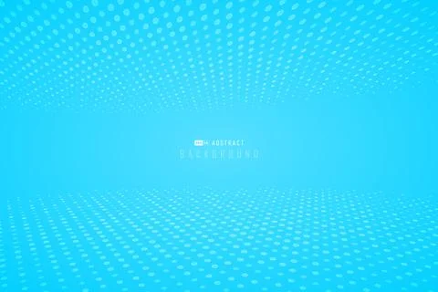 Abstract bright gradient blue wallpaper with halftone dotted minimal design Stock Illustration