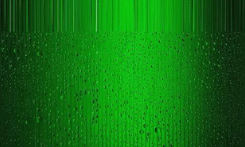 Abstract bright green background with dense water droplets and vertical str.. 스톡 일러스트